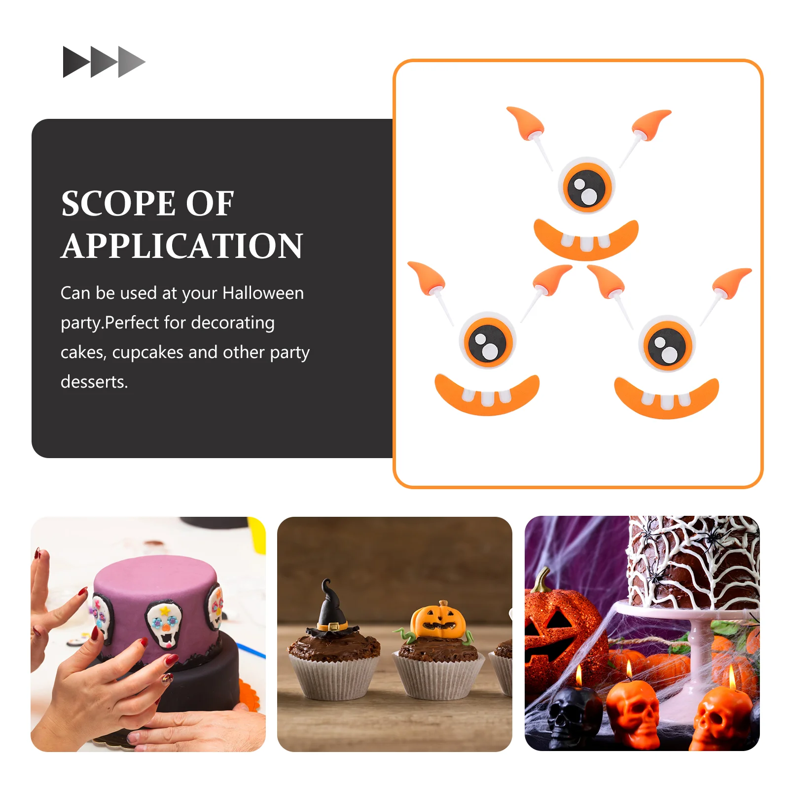 3 комплекта тортов вставка в виде маленького монстра украшения для десертов на