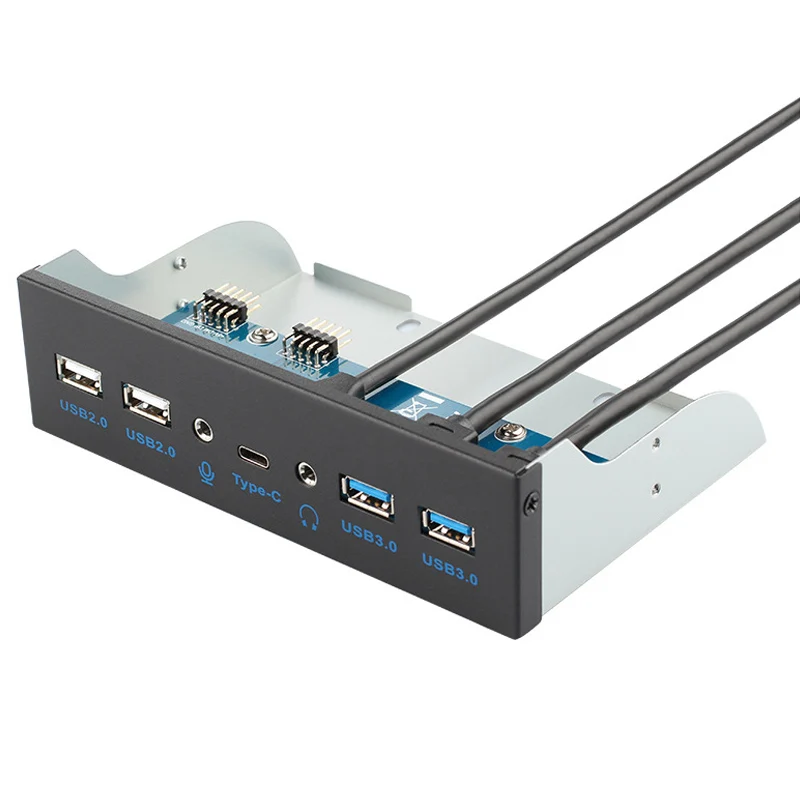 5.25in Computer Optical Drive Front Panel USB 3.0 2.0 Type C HUB 20 Pin Audio Connector Cable Super Speed Plug and play Adapters