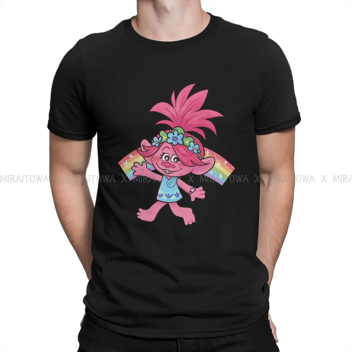

Poppy Classic Fashion TShirts Trolls World Tour Movie Men Harajuku Fabric Tops T Shirt Round Neck