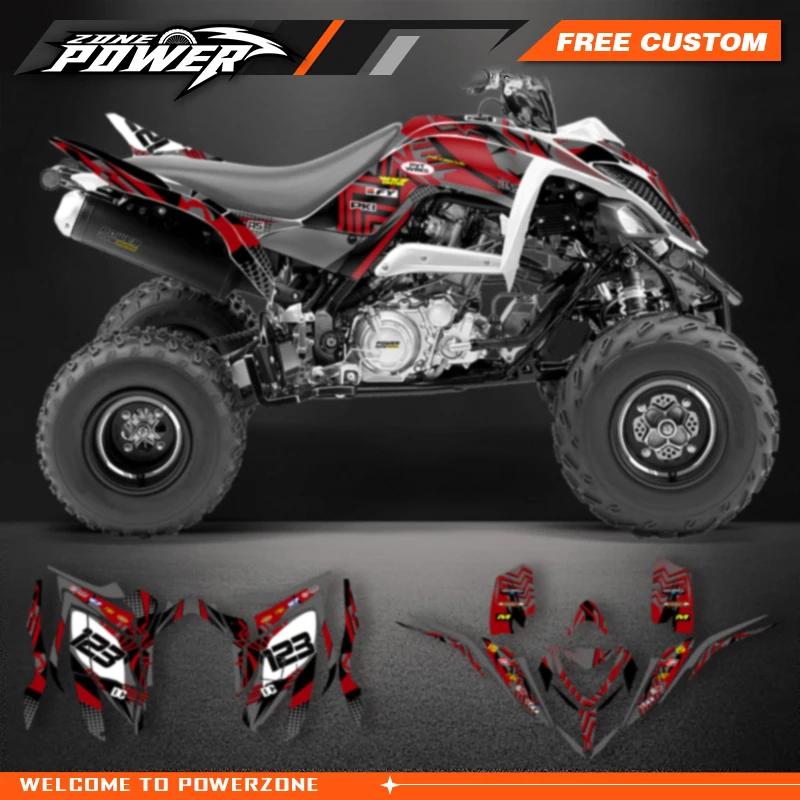 Комплект наклеек с графическими наклейками Powerzone для мотоцикла YAMAHA RAPTOR 700 2021 2020 2019