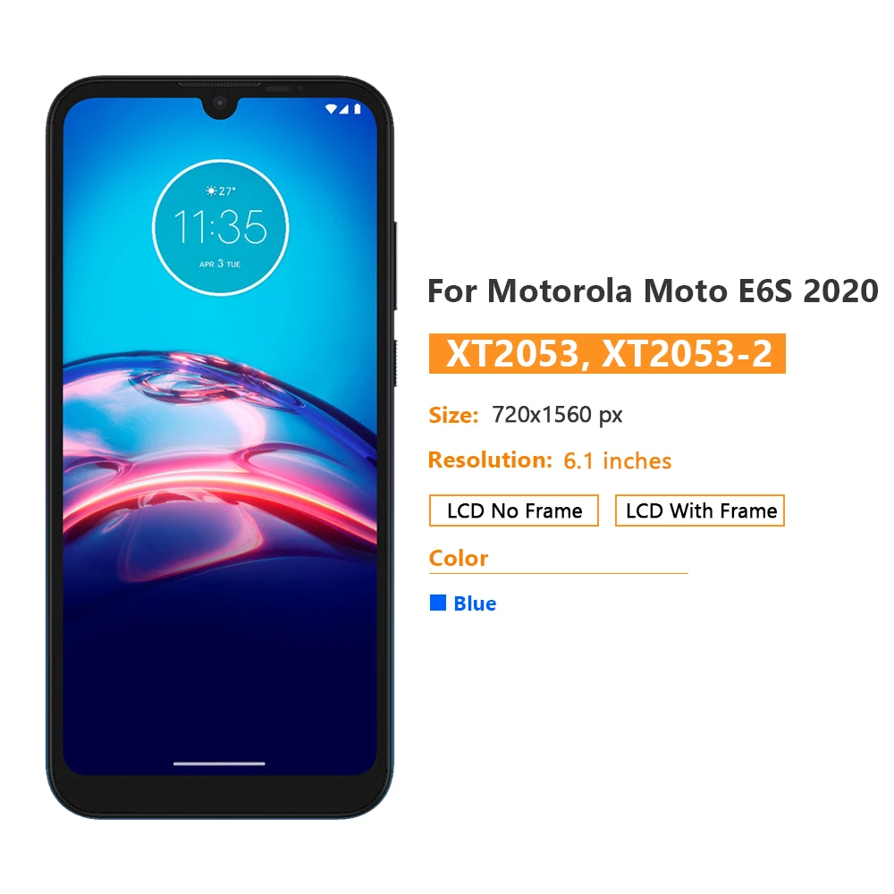6 1 &quotIPS для Motorola Moto E6S ЖК-дисплей сенсорный экран датчик Digiziter в сборе замена E6i с