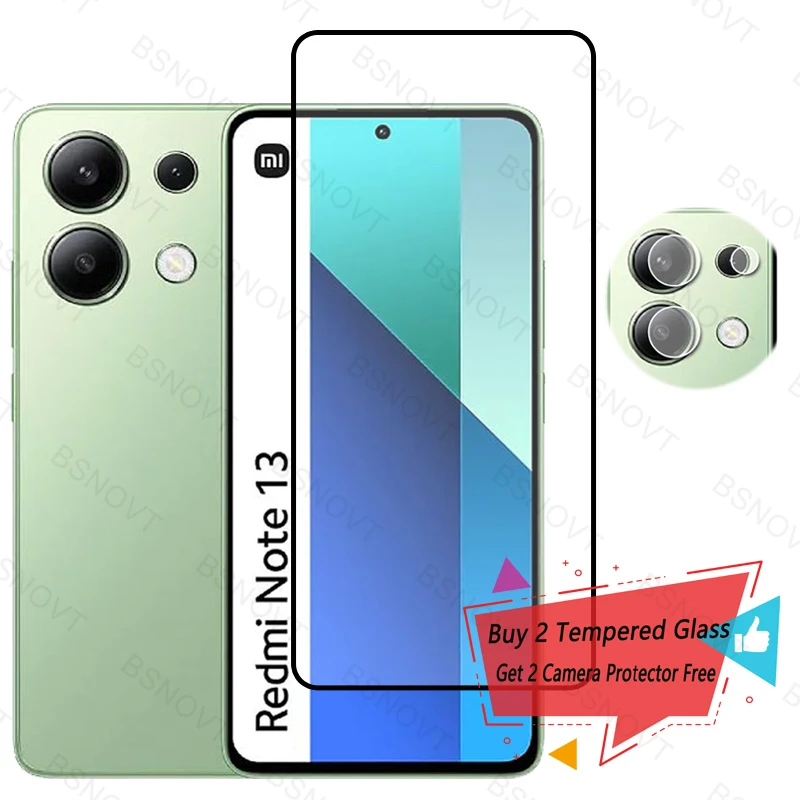 Полное стекло для Redmi Note 13 4G Защитная пленка экрана Закаленное Стекло Объектив