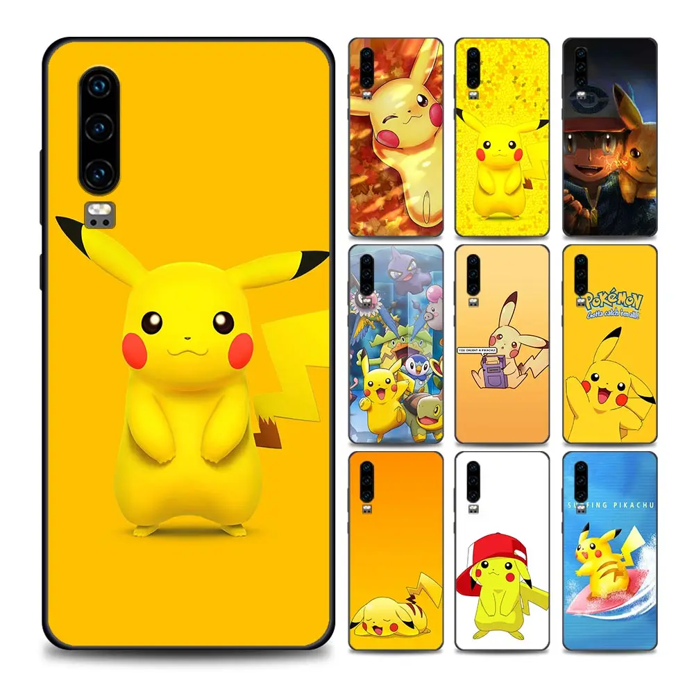 

Lovely Cute Cartoon Pikachu Pokemon Phone Case for Huawei P10 Lite P20 P30 P40 Lite P50 Pro Plus P Smart Z Soft Silicone