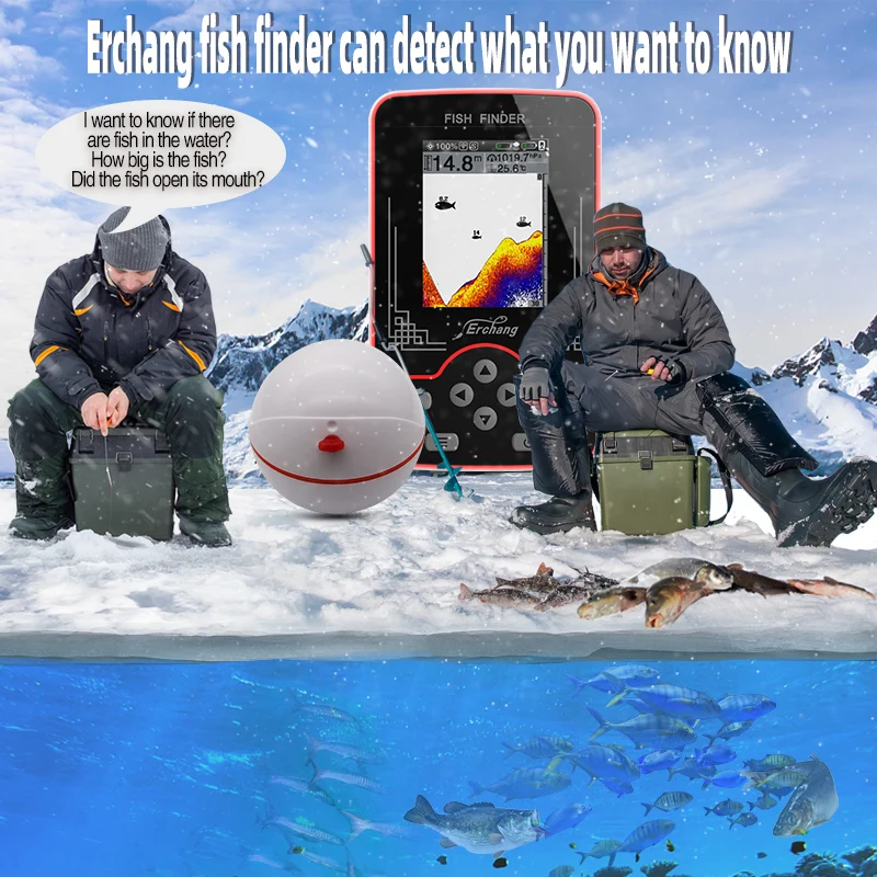 Эхолот-рыболокатор Erchang Echolot для поиска рыбы беспроводной эхолот 100 м с