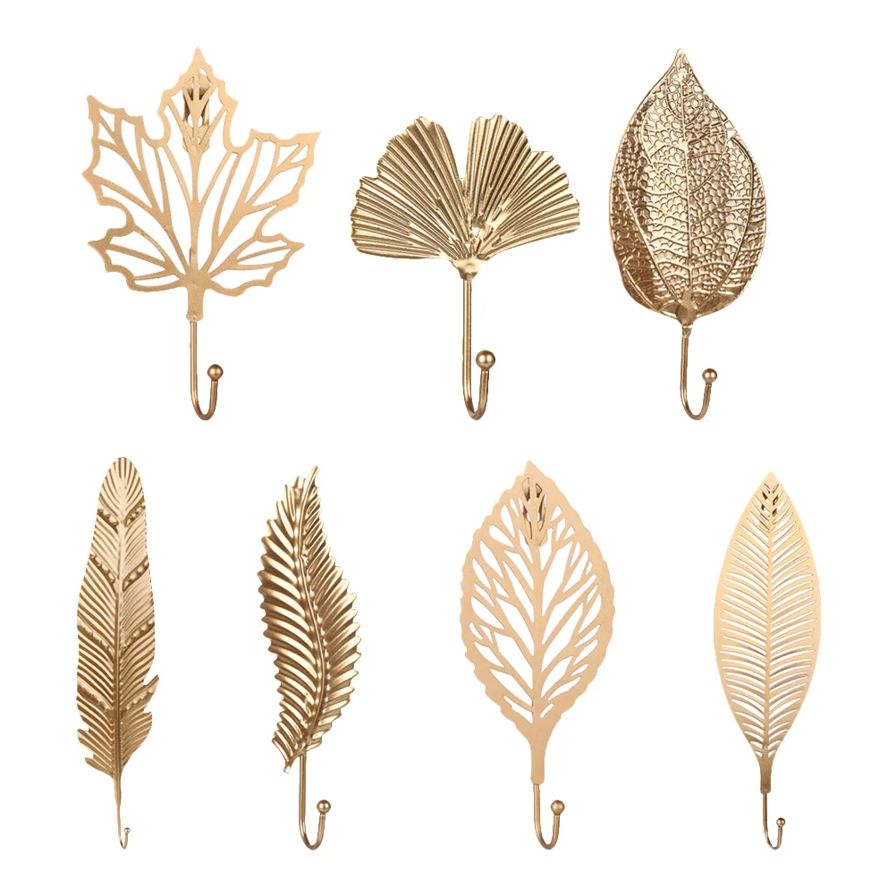 7 шт. бытовой крючок для шляпы железная одежда золотой декор многофункциональная