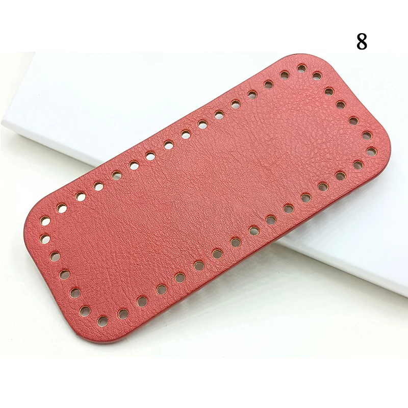 18x8cm Long Bottom For Knitted Bag PU Leather Bag Base Handmade Bottom With Holes DIY Crochetbag Bottom Bag Making Accessory