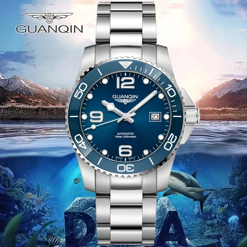 

GUANQIN Men's Watch Dial Analog Chrono Waterproof Mechanical Watch Men's Sapphire Dial Automatic Movement Luxury Clock 2022 NEW