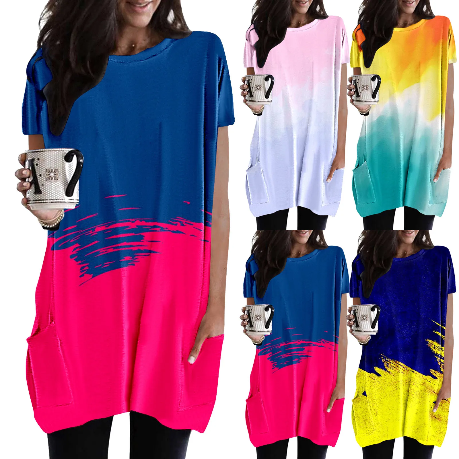 

Женская водолазка цвета шампанского с круглым вырезом и коротким рукавом