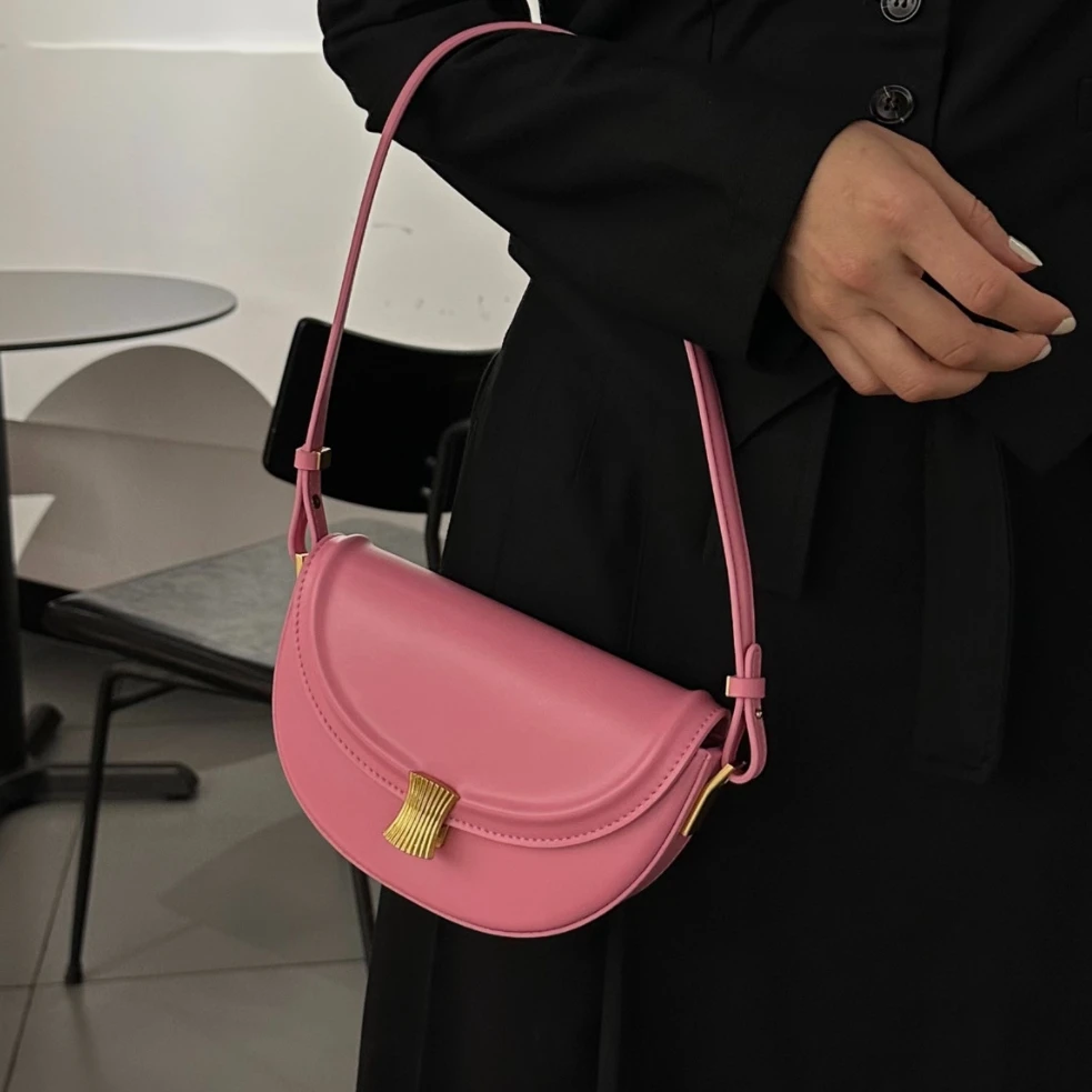 

Модная уникальная дизайнерская сумка для подмышек, женская сумка из натуральной кожи, простая женская сумка через плечо из натуральной кожи, полукруглая сумка