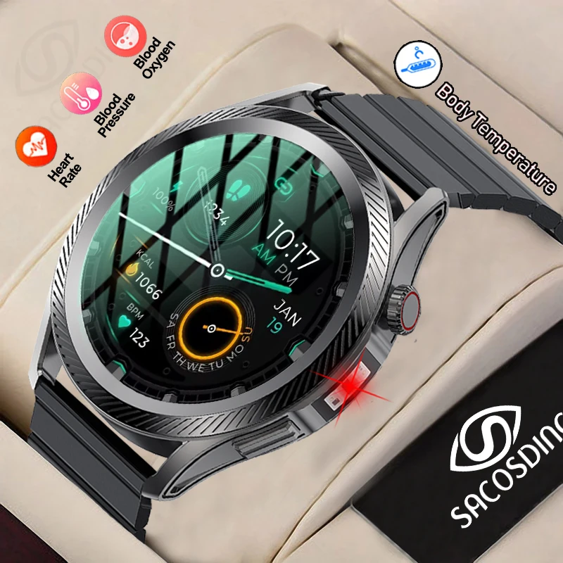 

2023 New Smart Watch Noninvasive Fingertip Blood Pressure Smart Health Watches IP67 Waterproof Thermometer Heart Rate Smartwatch