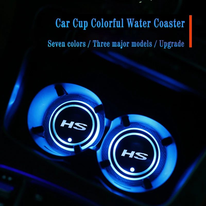 

Luminous Car Water Cup Coaster Holder 7 Colorful Led Atmosphere Light USB Charging For MG HS Auto Accessories