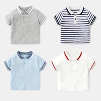 baby boys t shirts summer boys girls short sleeve tops children solid striped t shirt infant clothing kids casual tracksuit 0 4y