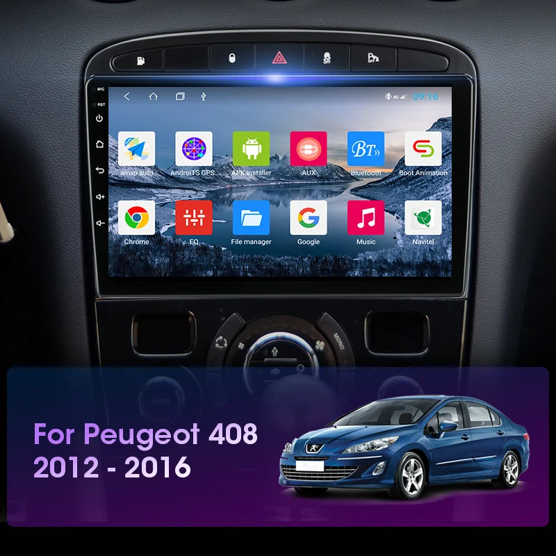 Автомагнитола Vtopek для Peugeot мультимедийный видеоплеер на Android 11 0 экран 9 дюймов 4 Гб