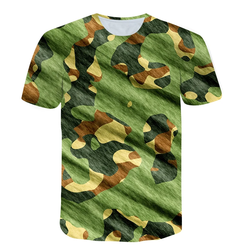 

Camouflage Color 3d Printing Teenager T Shirt Backcountry Camping Quick Dry Male Top Tees Oversized Round Neck Men Short-sleeved