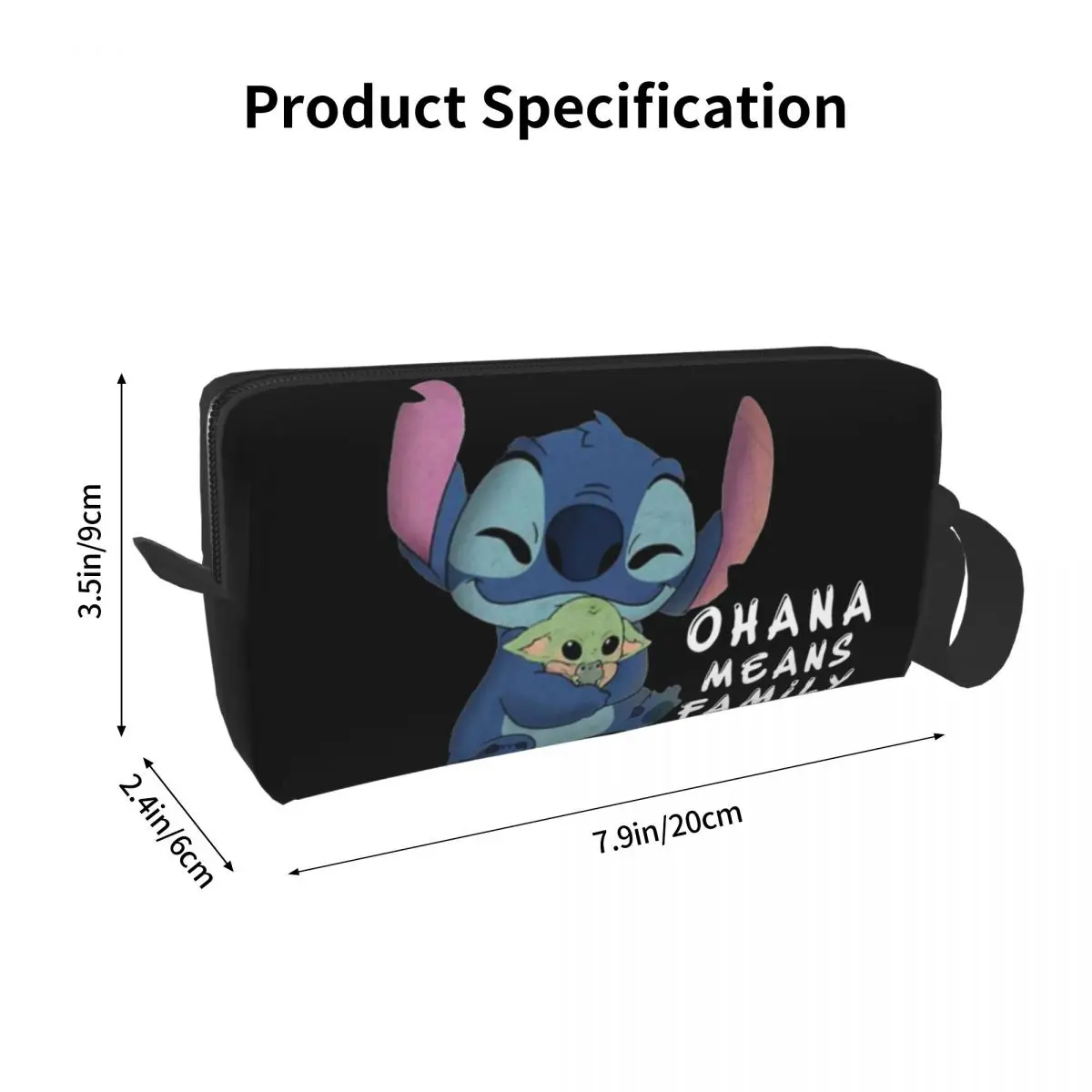 Стич Ohana значит семья большая косметичка водонепроницаемая сумка дорожные