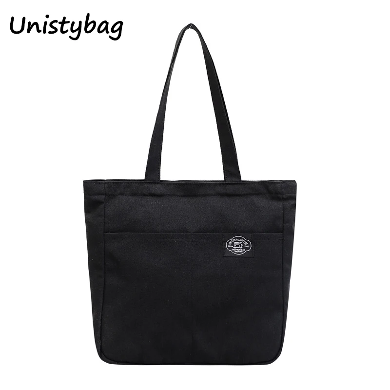 Купи Unistybag Tote Bag for Women Canvas Casual Handbag Large Capacity Shoulder Bag School Bag for Girls Reusable Shopping Beach Bag за 452 рублей в магазине AliExpress