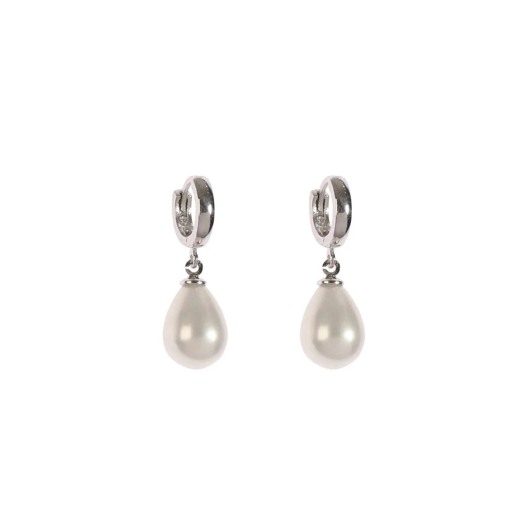 Silver Drop Pearl Earrings Natural Stone Made of 925 Sterling Silver. |