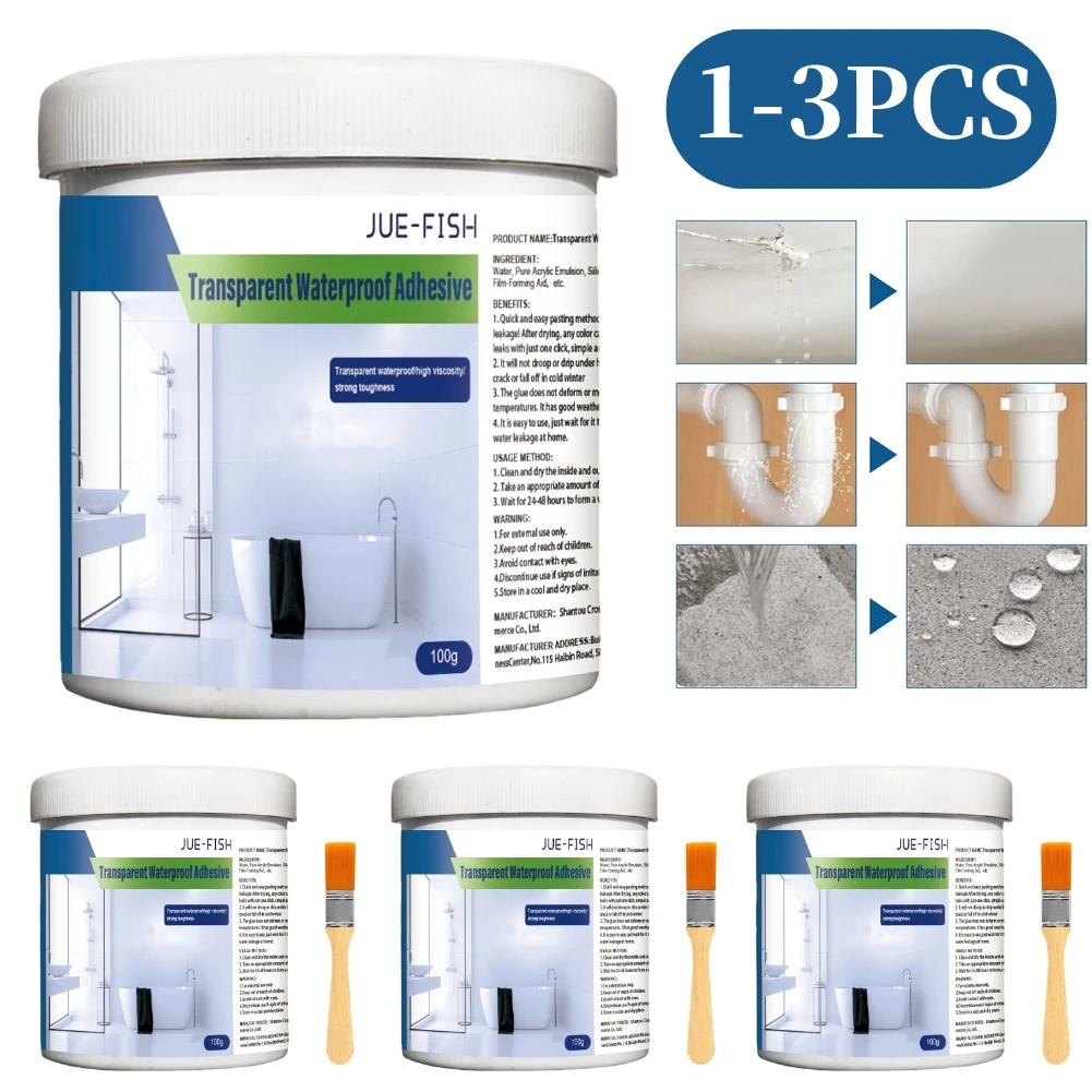 

Bathroom Transparent Waterproof Glue Transparent Agent Insulating Adhesive Sealant Leak Proof Paint Strong Bonding Coating