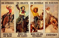 cowgirl rodeo be badass everyday vintage poster girls love horses tin sign vintage metal pub club cafe bar home wall art