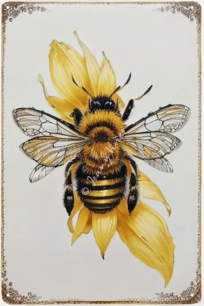 Zomyto Vintage BEE Металлическая жестяная вывеска Ретро Ностальгическая Веселая