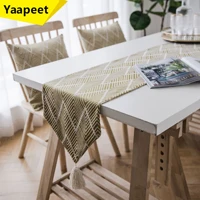 new nordic tassel table runner fashion geometric jacquard dining party long strip polyester cotton tablecloth wedding decoration