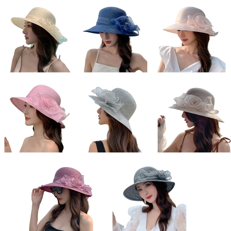 

Derby Hat for Women Organza Tea Party Hat Women Fascinator Hat Church Hat Church Fascinator Wedding Bowlers Hat SunHat