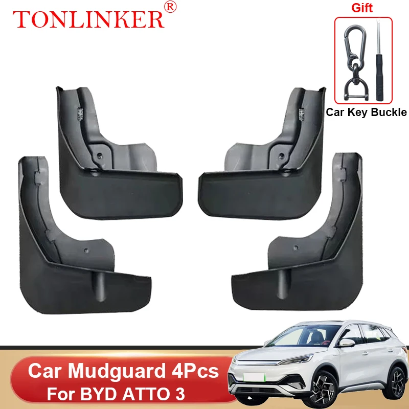 

TONLINKER Car Mudguard For BYD ATTO 3 YUAN PLUS EV 2022 Front Rear Mudguards Splash Guards Fender Mudflaps 4Pcs Accessories