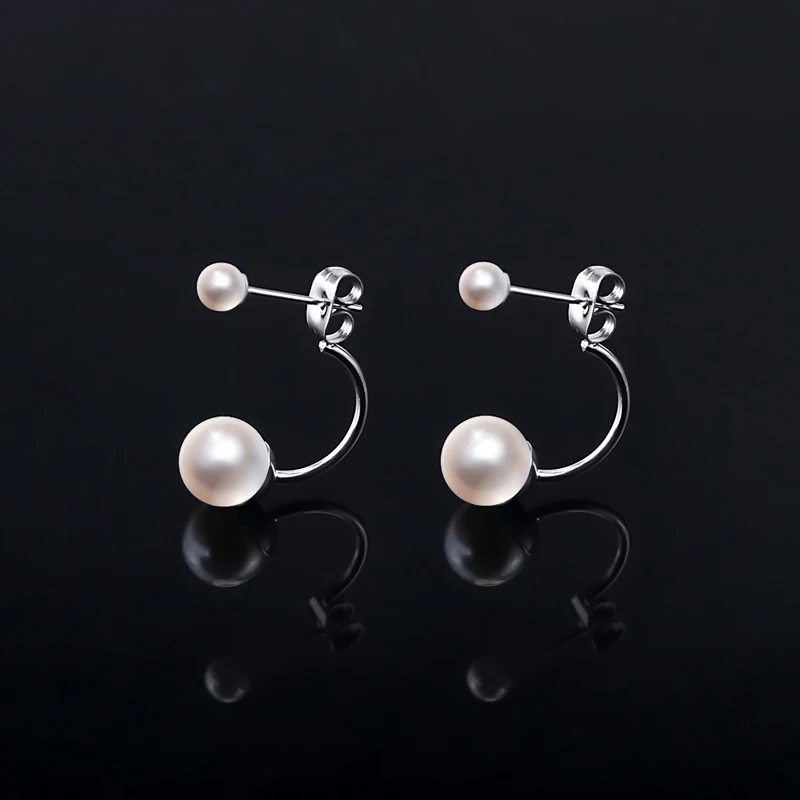 

Korean Fashion Double Earrings Pearl Stud Earrings Round Earrings Women Unusual Christmas Gift Luxury Quality Jewelry