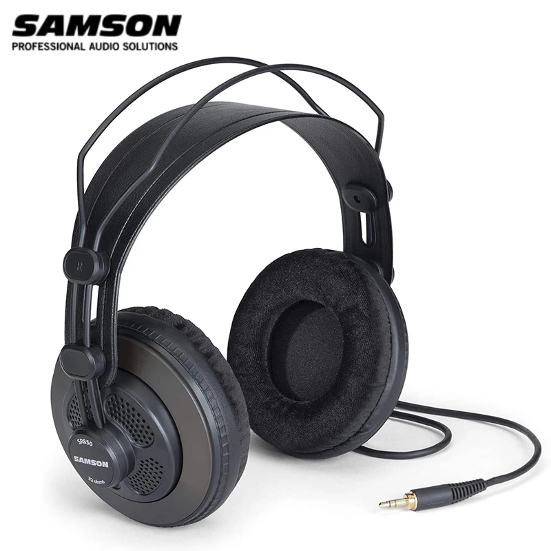 Оригинальные наушники Samson SR850 HIFI для мониторинга с полуоткрытой задней частью для студии с кожаными амбушюрами без розничной упаковки.