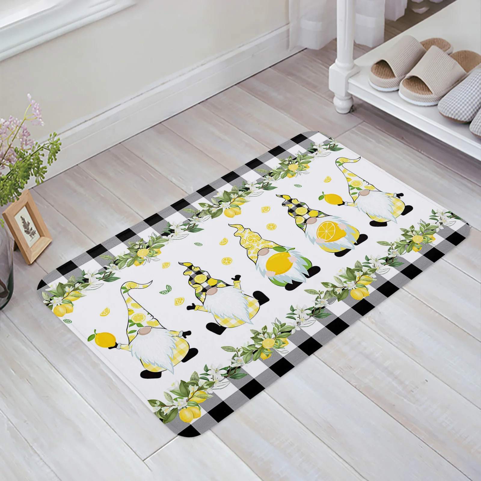 

Lemon Idyllic Gnome Anti-slip Doormat Living Room Balcony Kitchen Floor Decor Bedroom Personality Home Decor