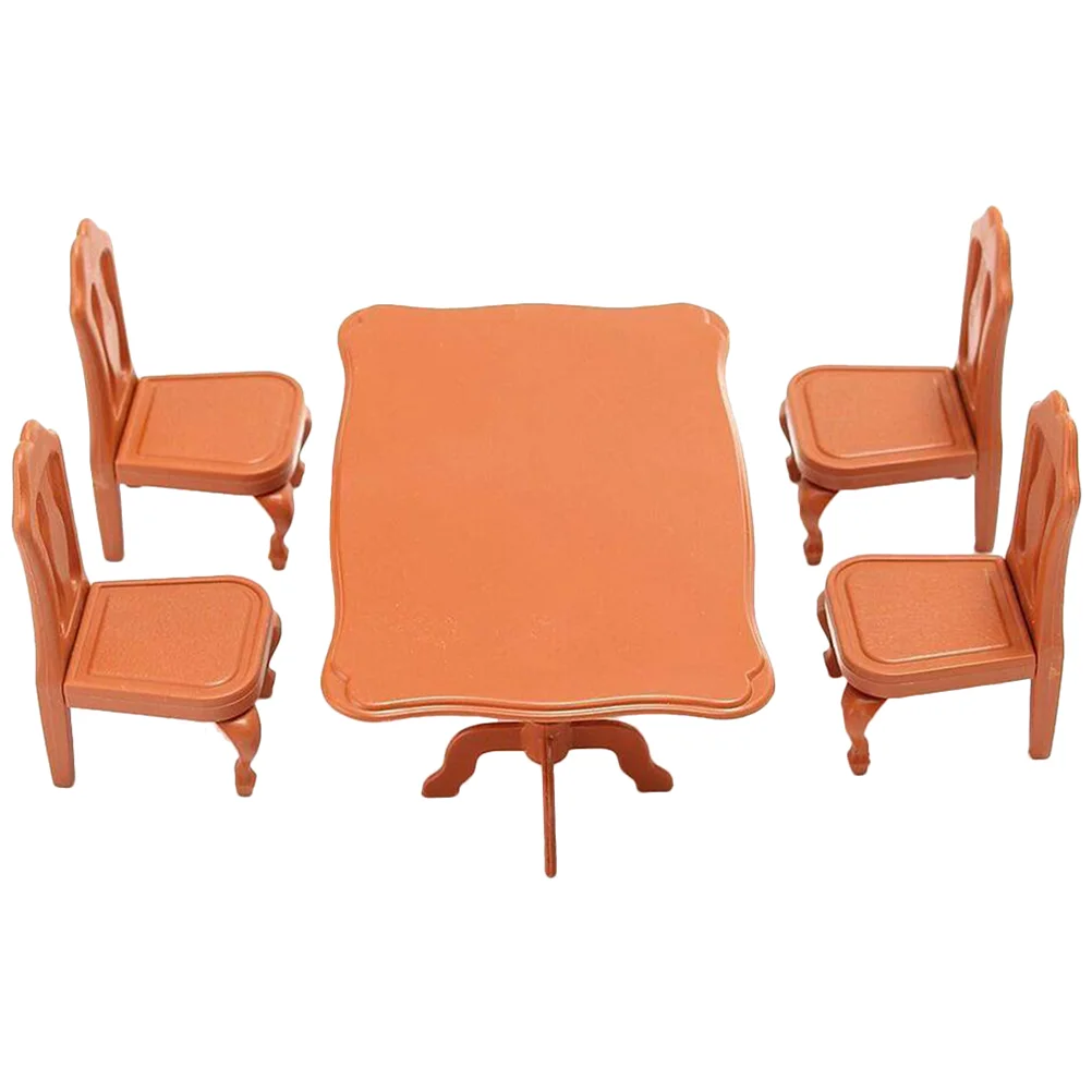 

Furnitureminiature House Table Set Mini Playaccessories Toys Chair Dining Sets Chairs Kitchen Model 12 Room Scale Pretend