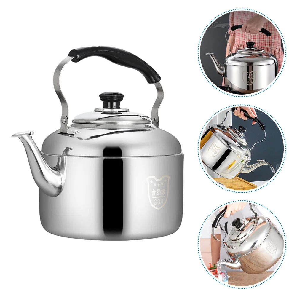 

304 Stainless Steel Kettle Tea Whistling Teakettle Water Boiler Food Kitchen Pot Teapot Stovetop Supply Kettles
