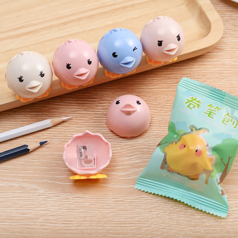 

Kawaii Cartoon Chick Pencil Sharpener Student Children Manual Pencil Sharpener Office Study Stationery