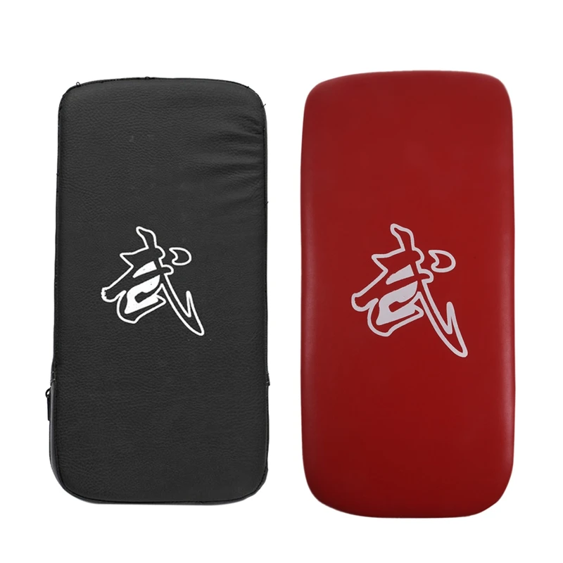 

2Pcs Kick Boxing Sparring Karate Strike Arm Pad Punch Bag Shield Training Target - Red & Black