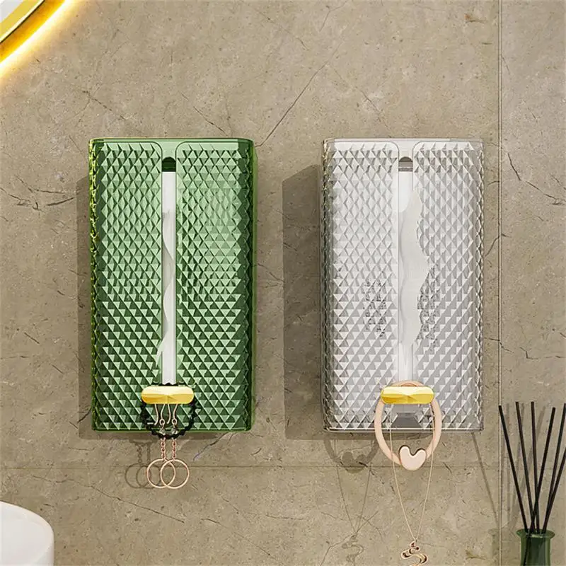 

Punch-free Tissue Box Plastic Wall-mounted Napkin Holder Dispenser Rack Adhesive Wet Wipe Holder For Kitchen Office Space-saving