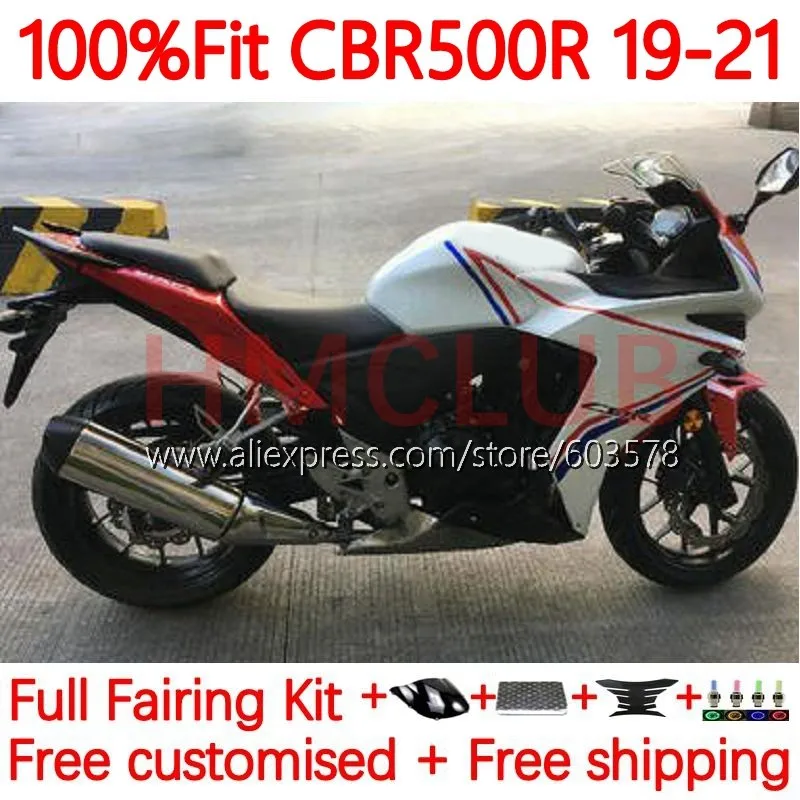 

Корпус OEM для HONDA CBR 500, CBR500, R, 500R, RR, CC, CBR500R, 2019, 2020, 0, 19, 20, 21 Инжекционный обтекатель 135No.94, белый глянцевый