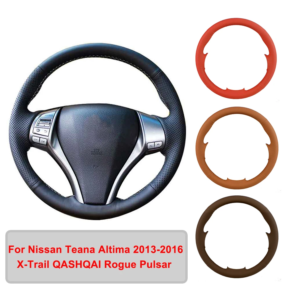 Сшитый вручную чехол на руль из искусственной кожи для Nissan Teana Altima X-Trail QASHQAI Rogue Pulsar