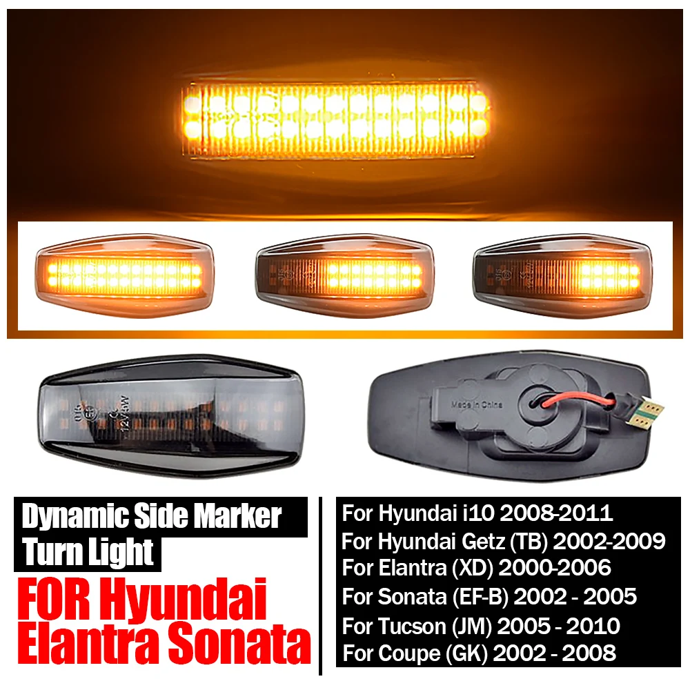 

Динамический поворотник, светодиодный боковой габаритный фонарь для Hyundai Tucson Terracan Coupe Trajet Matrix Elantra XD i10 Getz Sonata XG