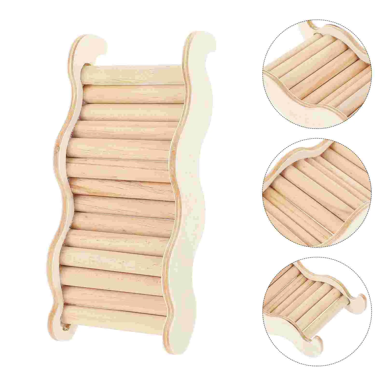 

Hamster Ladder Bridge Climbing Toy Wooden Pet Rat Cage Animal Guinea Suspension Chew Tunnel Tube Platform Bendy Ramp Parrots