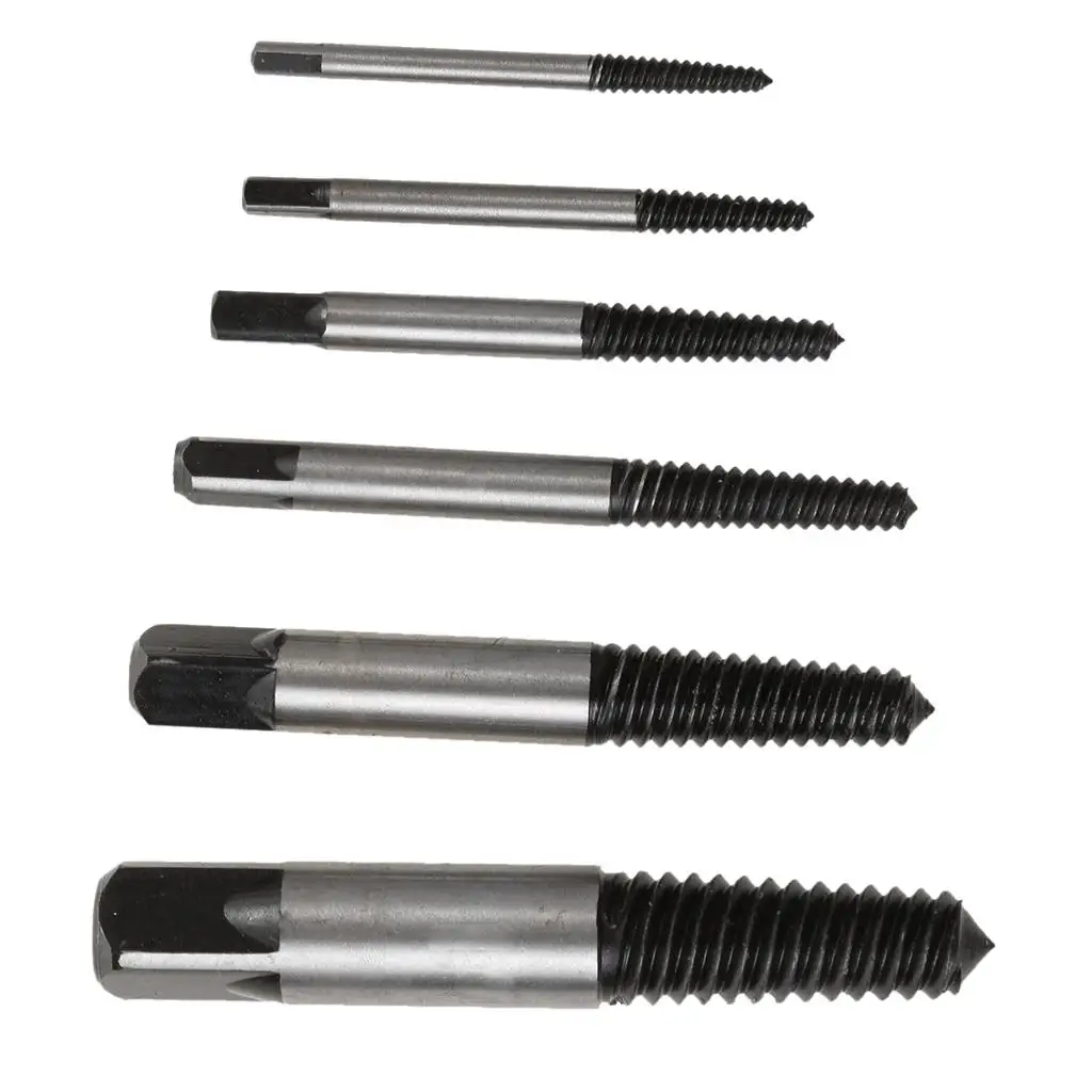 

6x 4-25mm Small - Large Screw Extractor Set In Case Broken Stud Bolt Remover