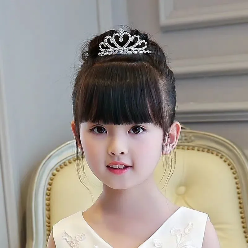 Детская заколка для волос принцессы с жемчугом и кристаллами Маленькая женская