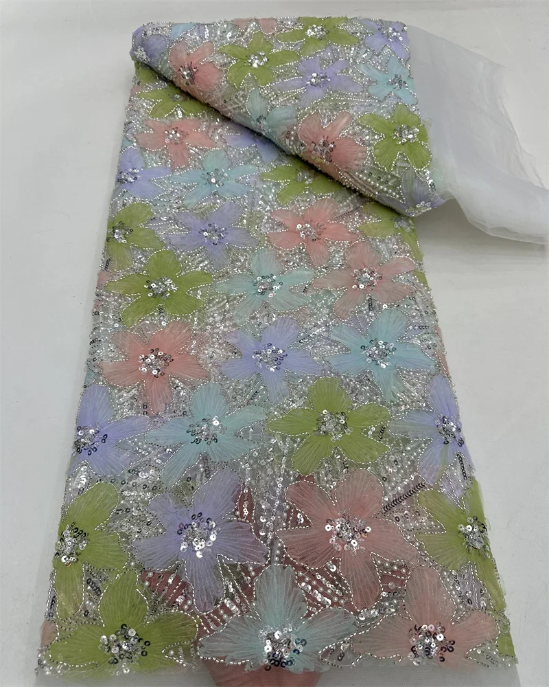 2024 Роскошная высококачественная французская тюлевая кружевная ткань с