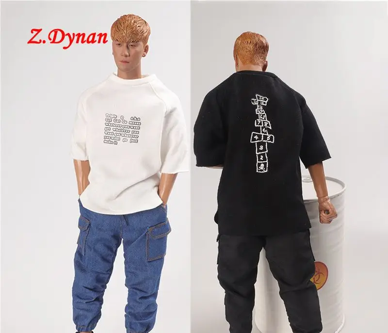 

CCTOYS CC006 масштаб 1/6 мужские фотобрюки Повседневная футболка джинсы Корея свободная одежда подходит 12 дюймов TBL PH экшн-фигурки