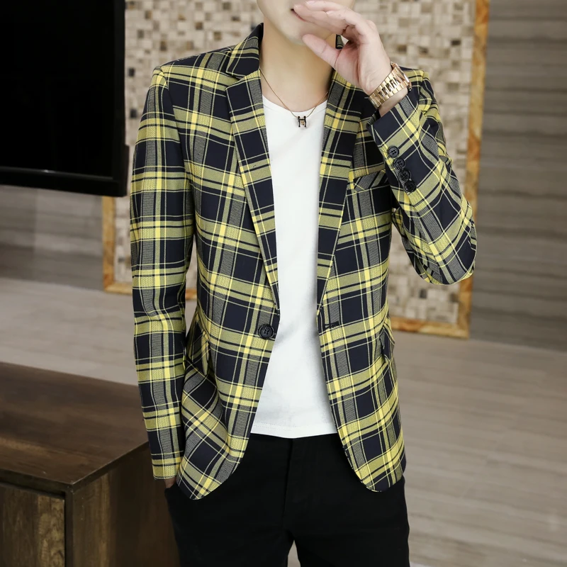 

High-end boutique men's suit 2023 fashion fashion all fit flow slim personality small suit handsome single top