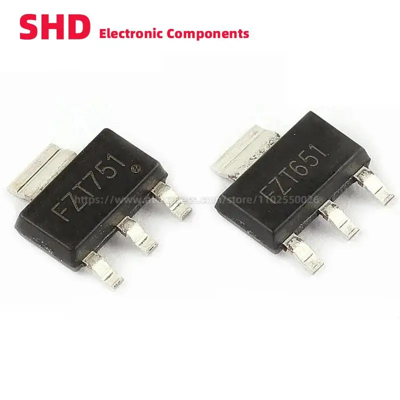 10 шт. FZT651 FZT751 FZT651TA FZT751TA SOT-223 3A 60V NPN PNP высокопроизводительный транзистор SMD