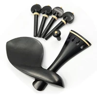 5 set hill style violin parts accessoriesviolin pegs tail piece chin rest end pin ebony wood inlay boxwood