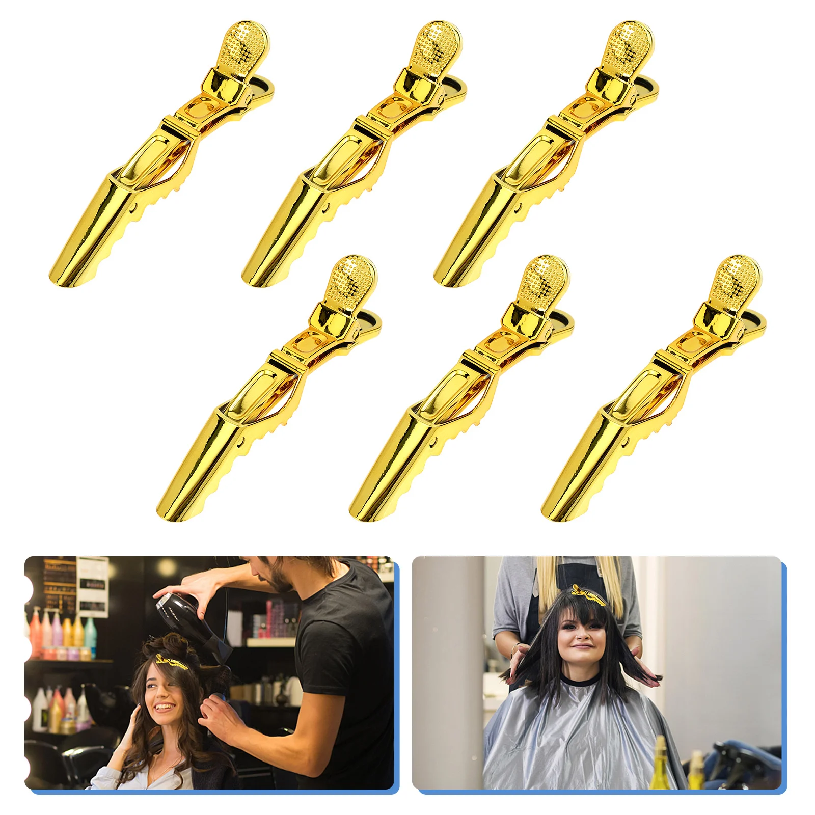 

6pcs Alligator Hair Clips Durable Salon Hairdressing Clamps Hair Sectioning Clips Hair Partition Clips Hair Styling Clips