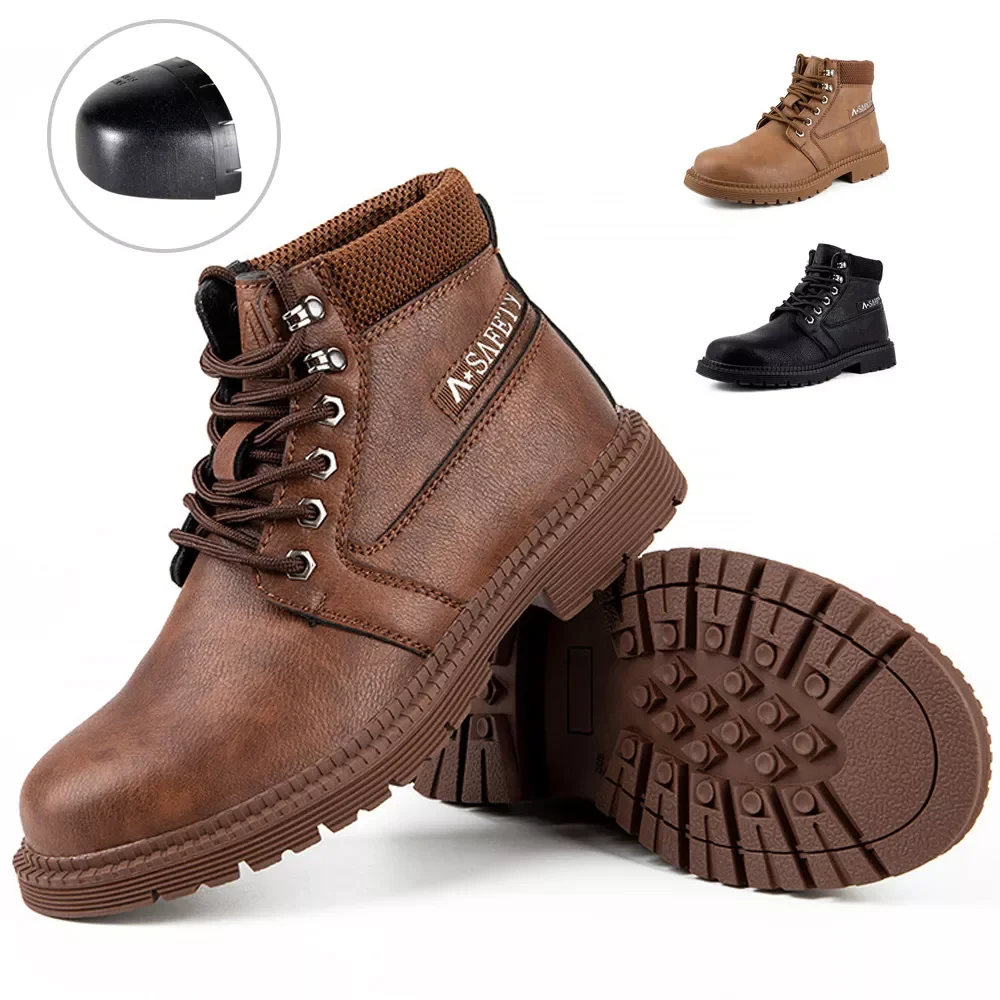 

Мужские походные ботинки, рабочая обувь, дышащие, устойчивые к ударам, со стальным носком, для активного отдыха, скалолазания