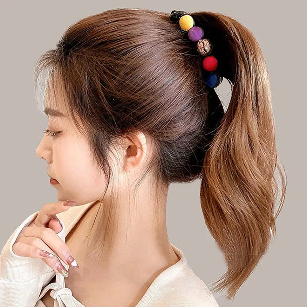 

Заколка-банан женская с шариками, элегантный разноцветный зажим для волос, вертикальный зажим, аксессуары для волос