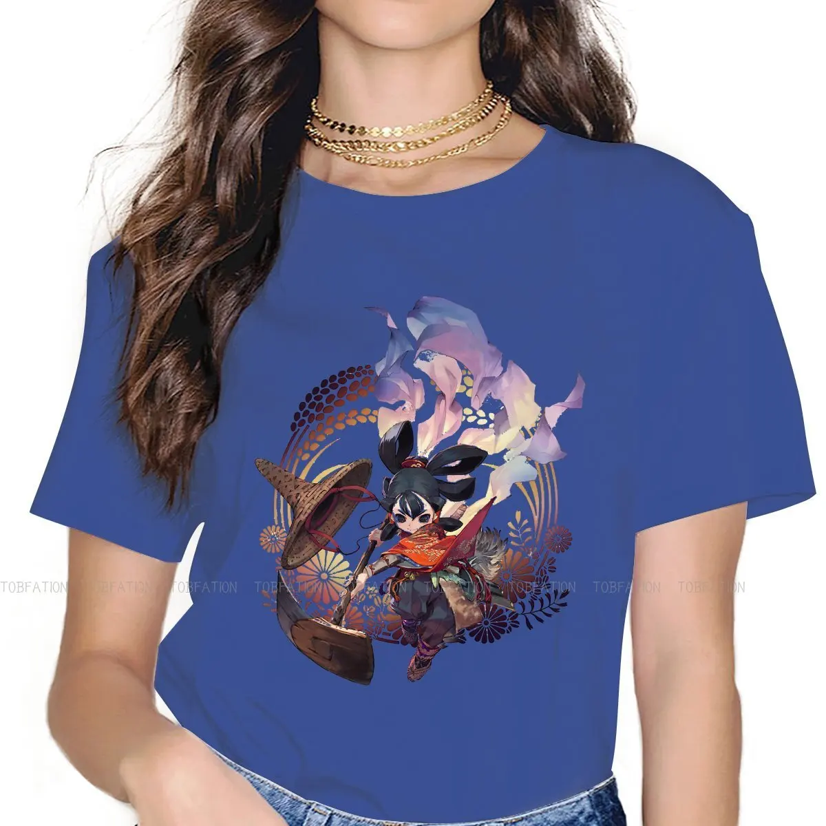 

Sakuna Of Rice and Ruin TShirt for Woman Girl Cute Humor Leisure Tee T Shirt Novelty Loose
